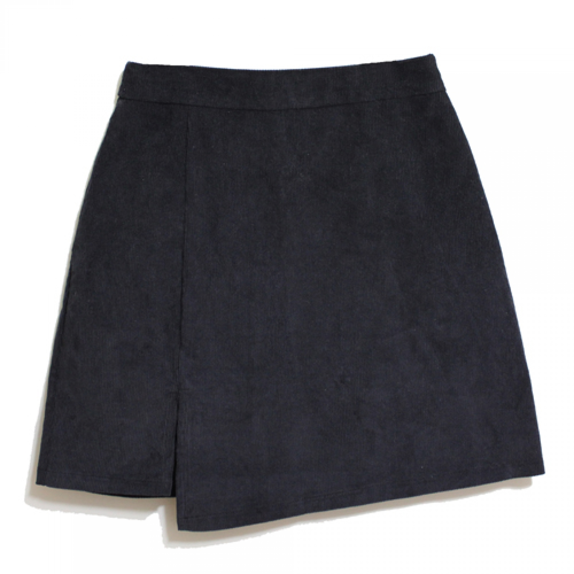 Corduroy Slit Skirt (Navy)