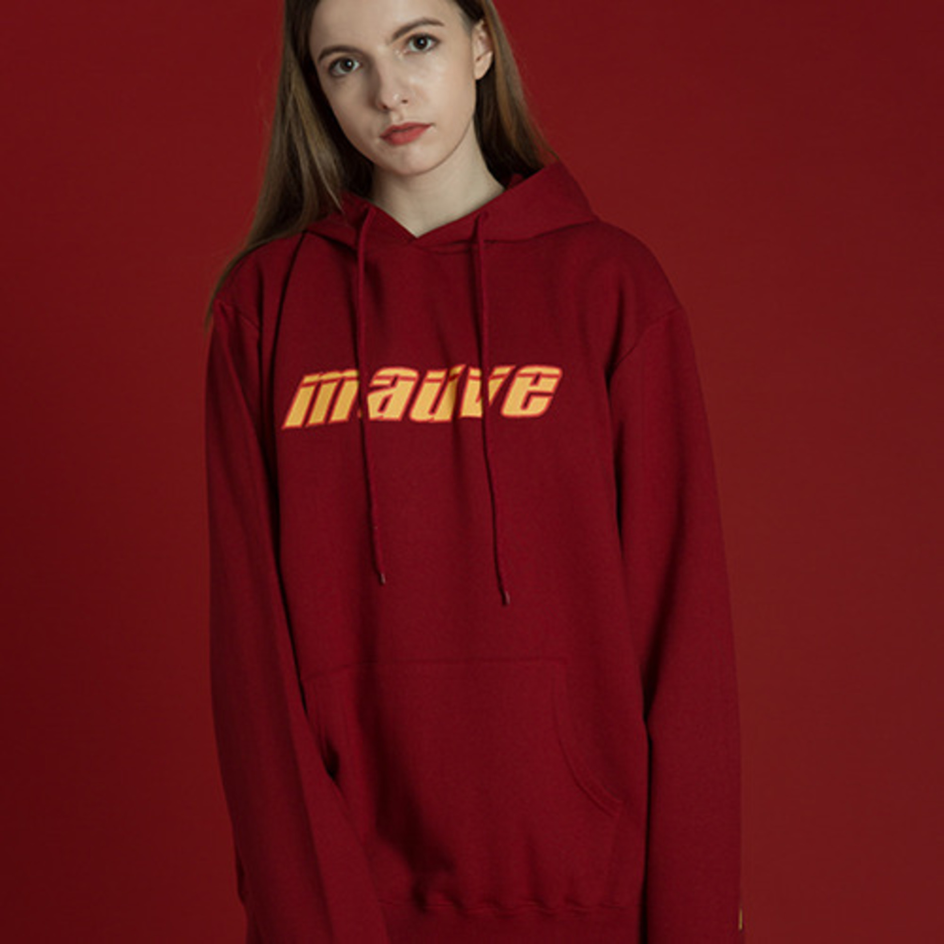 Over logo hoodie (red)